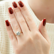 2 CT Round Cut Moissanite Diamond Solitaire Engagement Ring With Unique Pave Setting