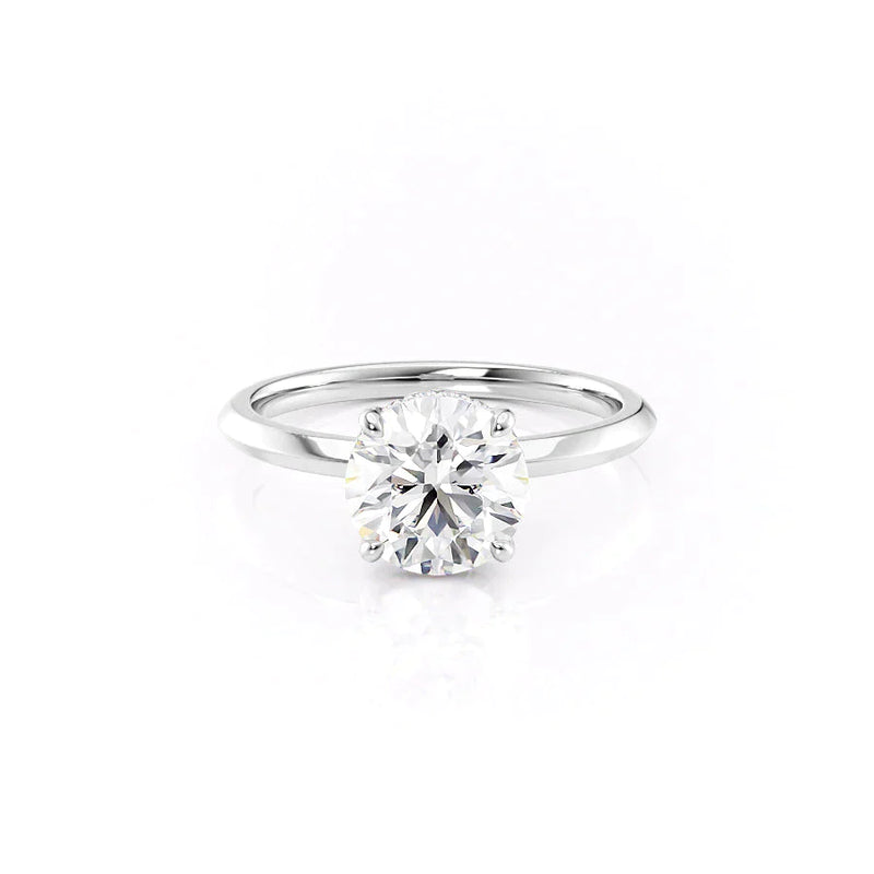 2.5 CT Round Cut Classic Hidden Halo Moissanite Diamond Wedding Ring