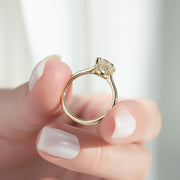 2 CT Round Cut Classic Solitaire Hidden Halo Moissanite Diamond Ring