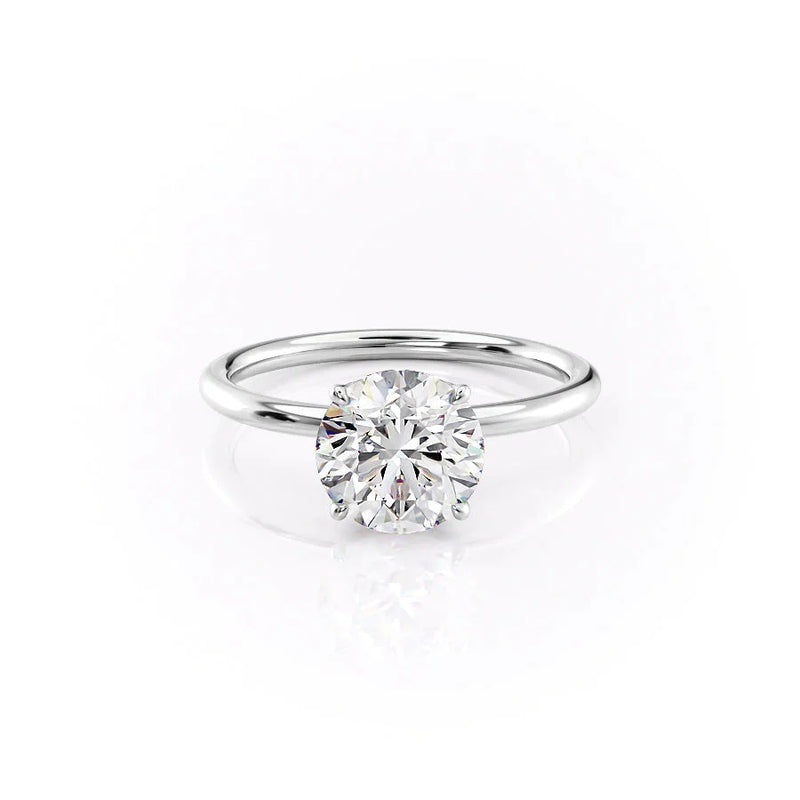 2 CT Round Cut Classic Solitaire Petal Prongs Moissanite Diamond Ring